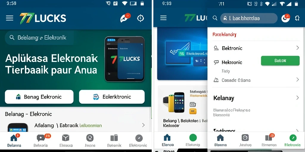 Tampilan antarmuka pengguna 77LUCKS yang menarik dan fungsional.