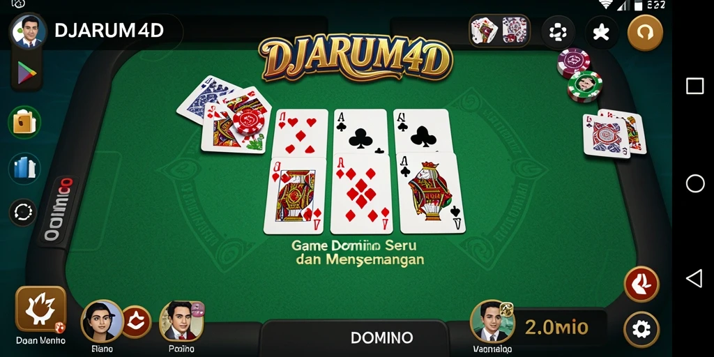 Tampilan antarmuka permainan Domino yang menarik dan interaktif.