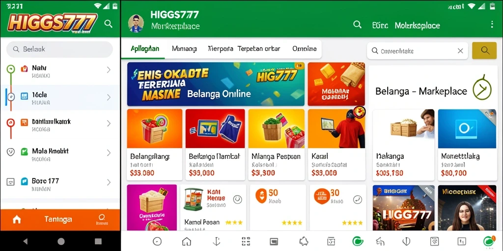 Tampilan antarmuka HIGGS777 yang menarik dan user-friendly untuk berbelanja.